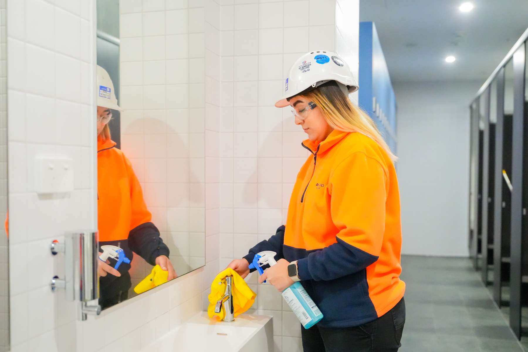 Women Cleaning the sink